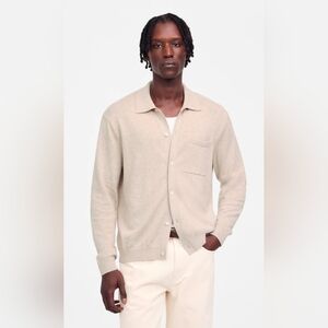 Madewell Button-Up  Sweater Polo in Linen/Cotton Blend size XL Nwt Mens